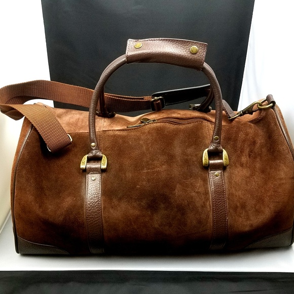 suede duffle bag